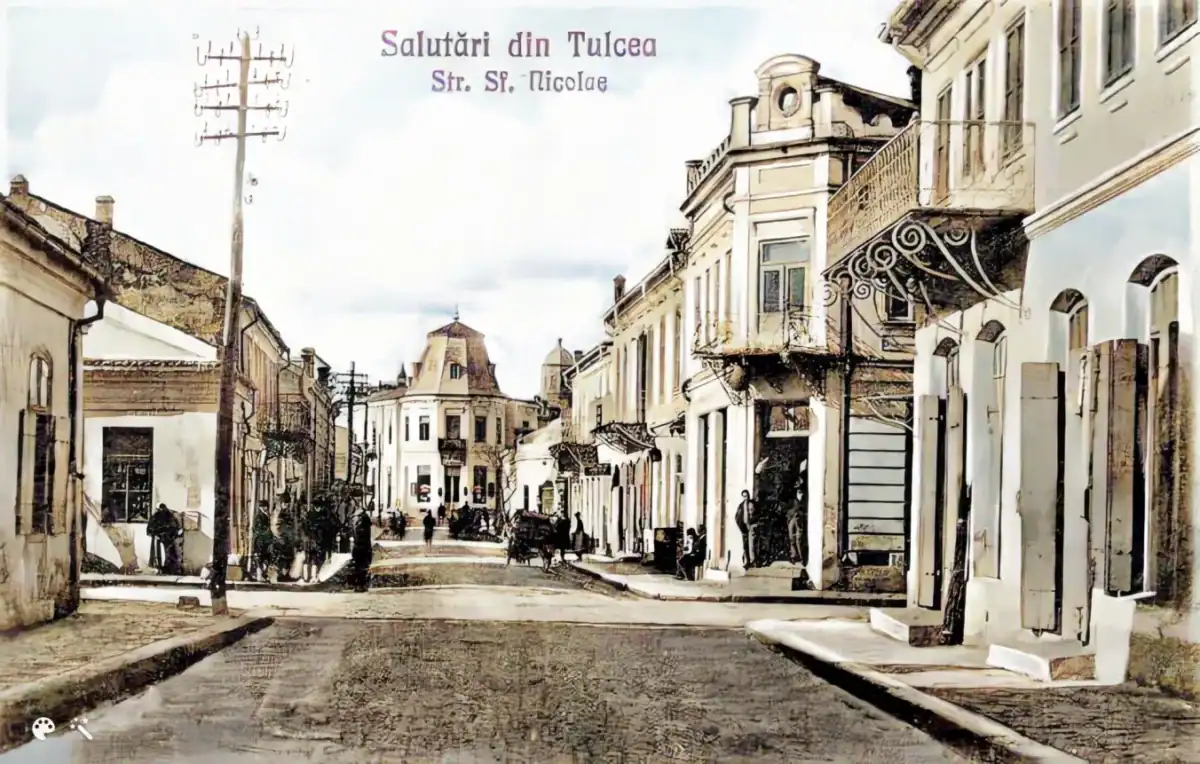 strada sf. nicolae ilustrata din perioada interbelica