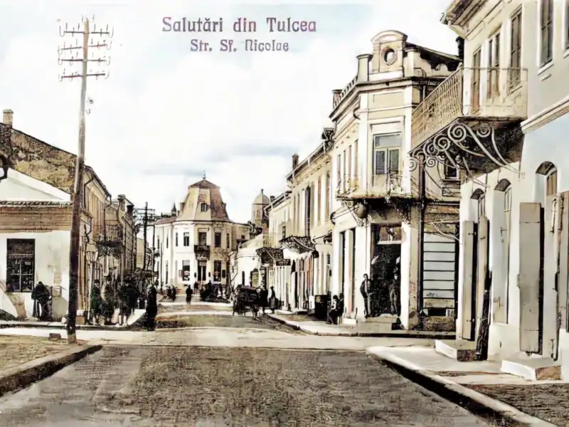 strada sf. nicolae ilustrata din perioada interbelica
