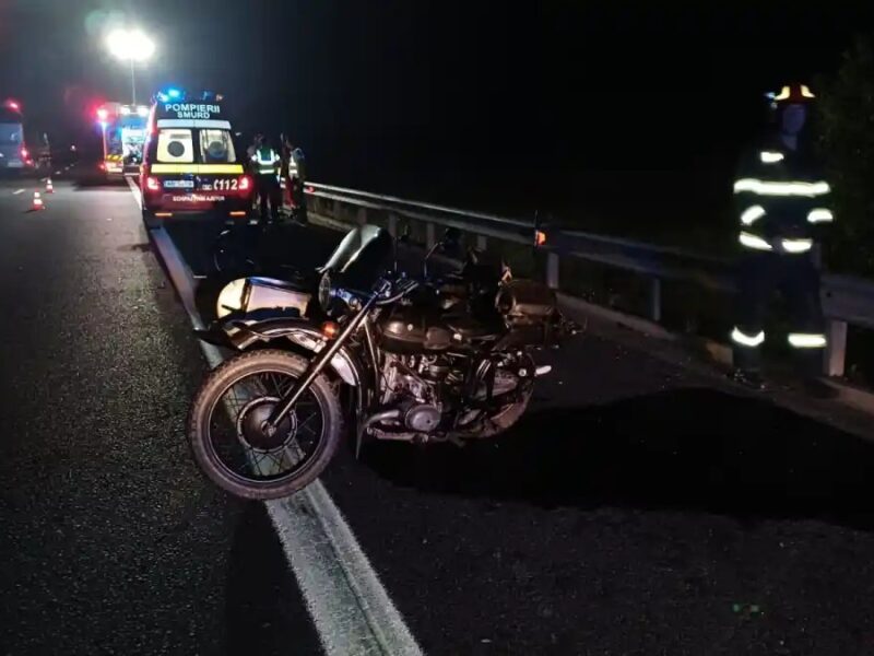 Accident mortal pe A1 între Orăștie și Sebeș soldat cu decesul unui motociclist de 54 de ani