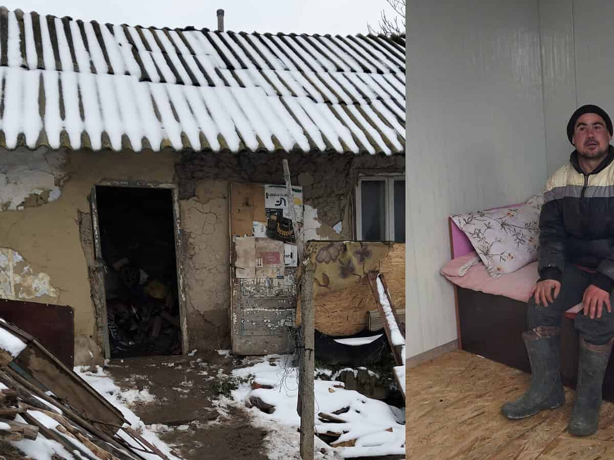 Dintr-o locuință grav degradată, în căldura unui cămin primitor. Tulcenii l-au ajutat pe Tudorel să înfrunte iarna / foto