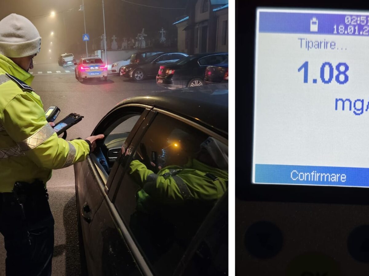 Noapte cu peripeții în Dăeni: bărbat de 34 de ani prins beat criță la volan / foto