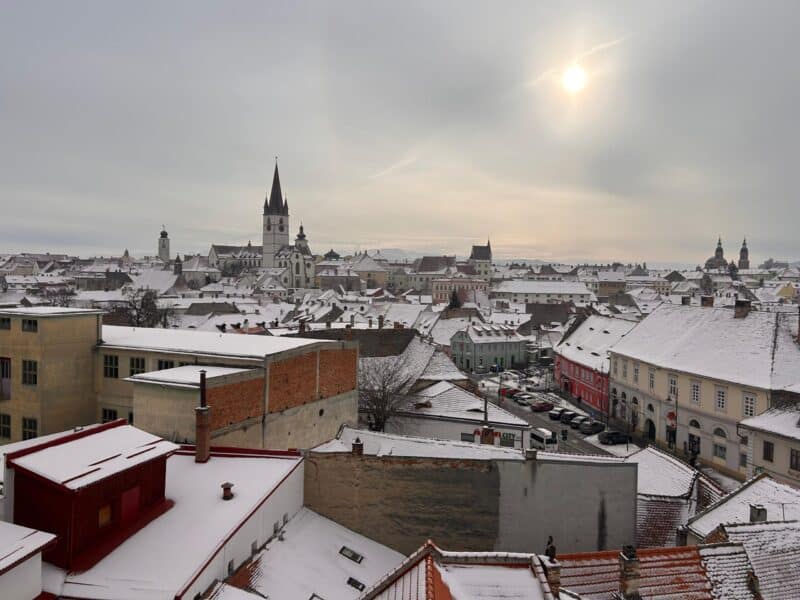 Iarna se instalează ferm în România cu temperaturi sub medie în județul Sibiu