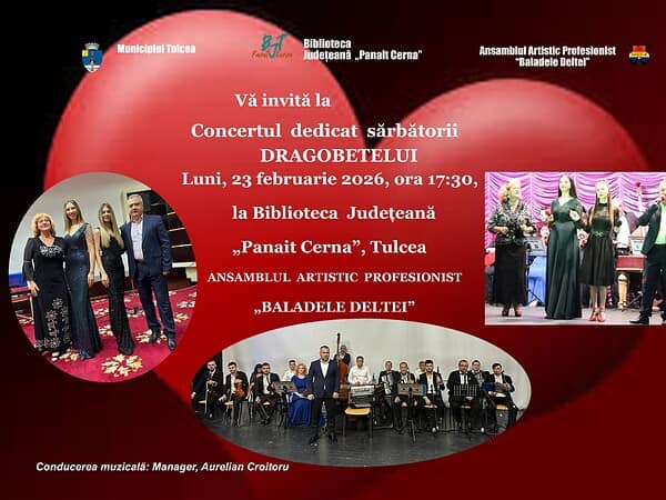 Eveniment special de Dragobete la Tulcea: Tradiții românești și muzică live, gratuit, la bibliotecă
