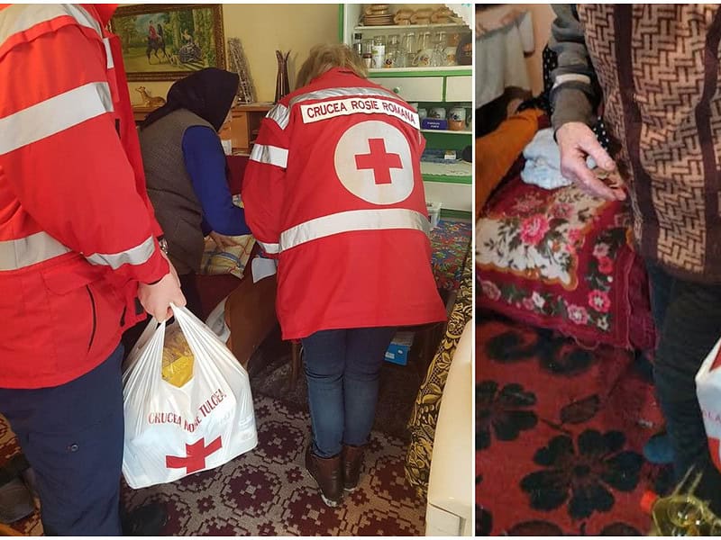 Zeci de familii nevoiașe din Tulcea au primit ajutoare de peste 43.000 lei din partea Crucii Roșii / foto