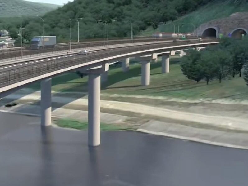 Animație 3D pentru subsecțiunea complexă Lazaret – Cornetu a autostrăzii Sibiu-Pitești