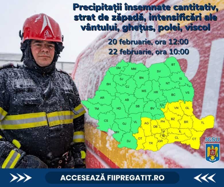 avertizare meteo 20 feb