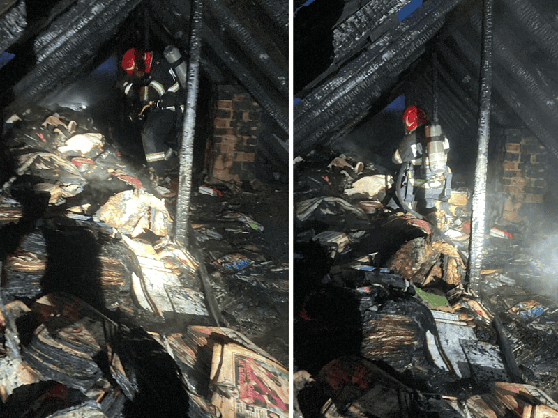 Incendiu violent la Măcin! Flăcările au cuprins acoperișul unei locuințe, intervenție de urgență a pompierilor