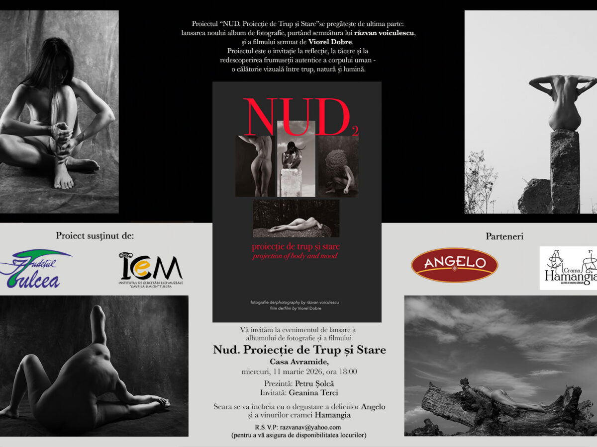 Lansare de album fotografic și proiecție de film la Casa Avramide din Tulcea: „Nud. Proiecție de trup și stare”