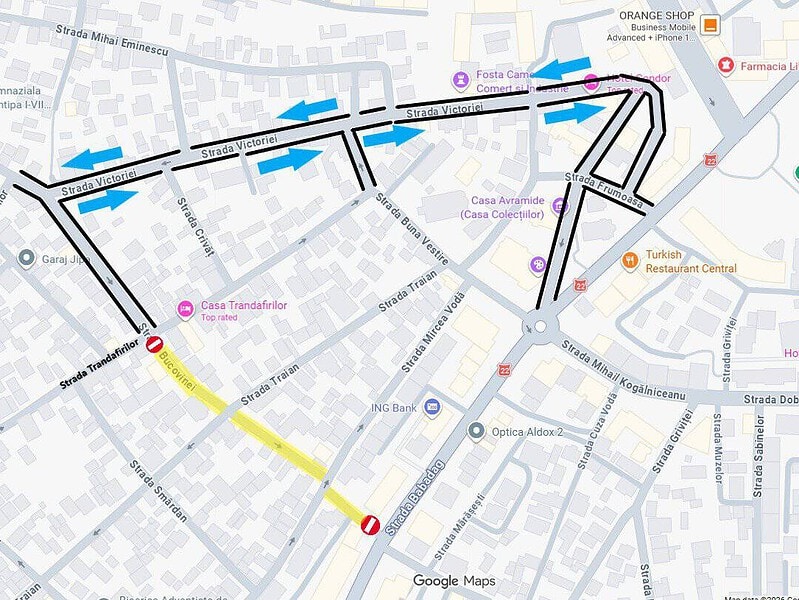 str victoriei in ambele sensuri