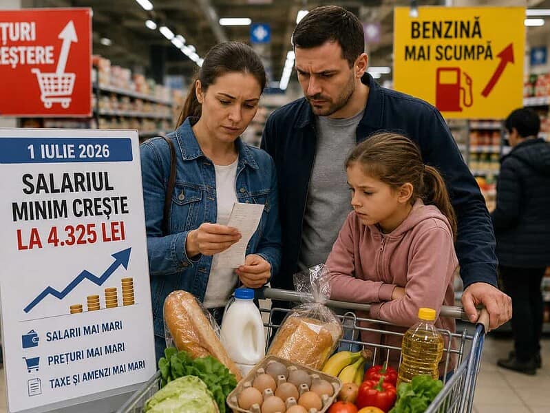 Salariul minim crește la 4.325 de lei de la 1 iulie, dar amenzi și taxe vor fi și ele mai mari