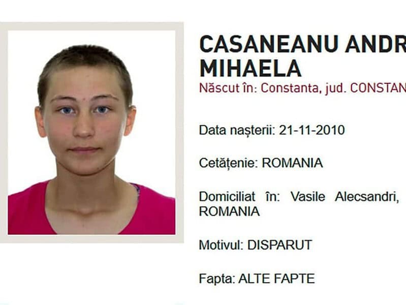 A dispărut fără urmă! Andreea, de 16 ani, este căutată de poliție în Tulcea