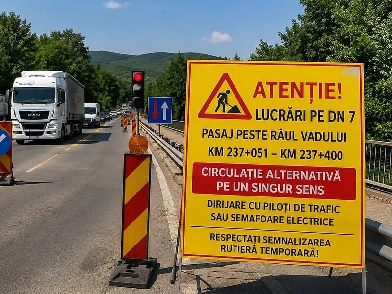 Se redeschide complet circulația pe Viaductul Râu Vadului din Valea Oltului