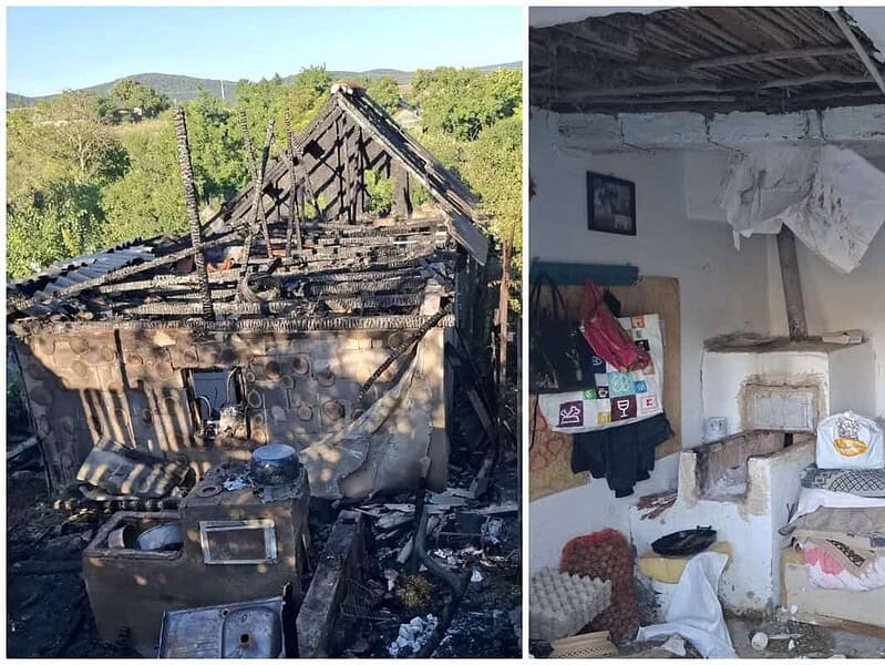 Incendiu devastator la Enisala: Agoniseala lor de o viață a ars complet. O familie cere ajutor / foto