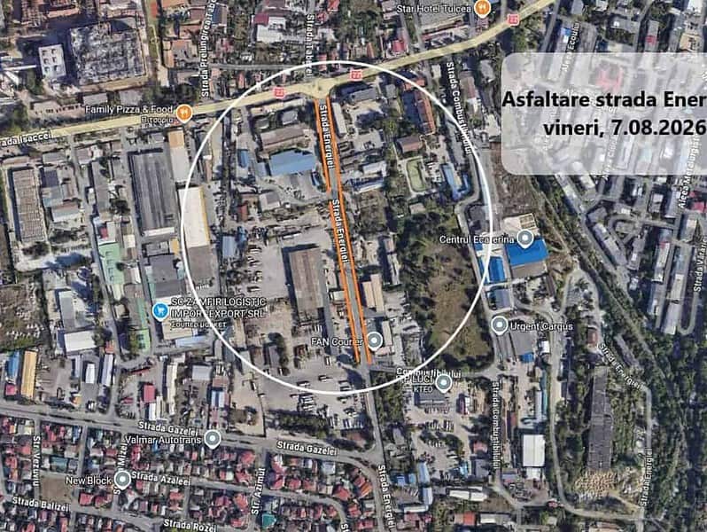 Se închide strada Energiei din Tulcea. Asfaltări de la Isaccei până la Fan Courier