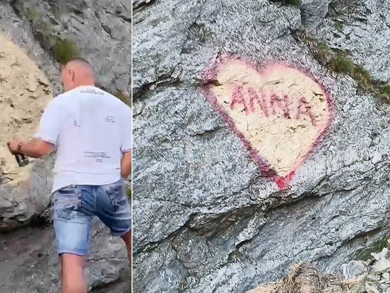 Turist prins că vandaliza pe Transfăgărășan răspunde simplu "Este o stâncă"