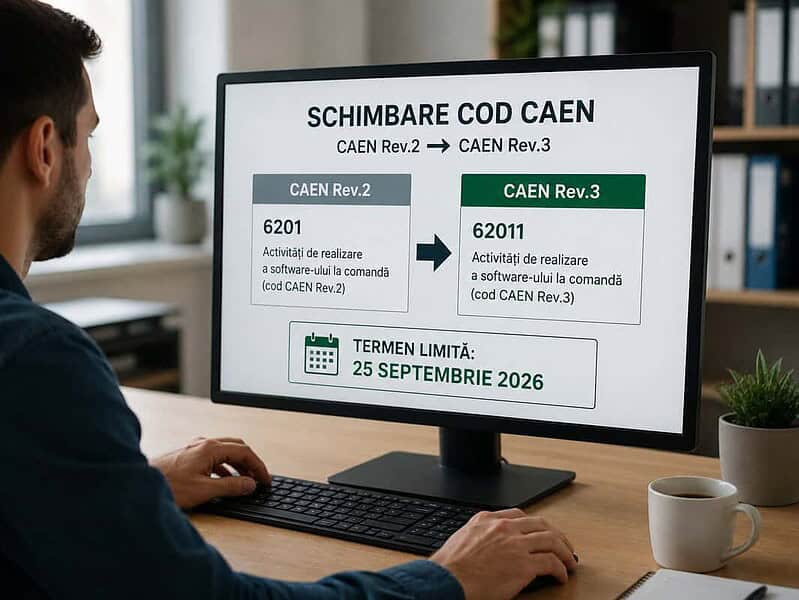 Termenul pentru actualizarea codurilor CAEN este 25 septembrie 2026