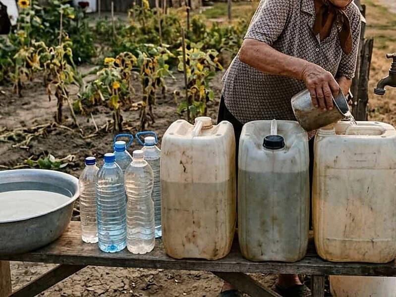 „Apă cu porția” într-o comună din Tulcea! Seceta lasă oamenii fără apă 12 ore pe zi