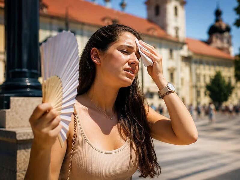 termometru care indică temperaturi ridicate în timpul caniculei din România