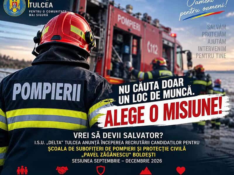 Vrei să devii pompier? Au început recrutările la Tulcea