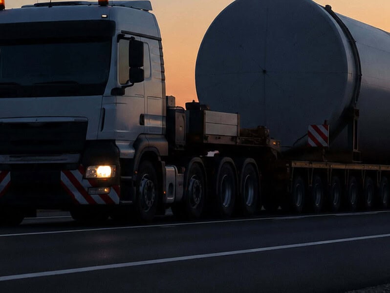Transporturi agabaritice spre Tulcea. Vehiculele au 32 de metri lungime