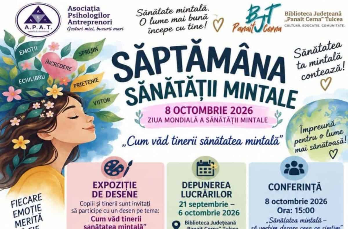 Sănătatea mintală, văzută prin ochii tinerilor din Tulcea. Desenele lor vor fi premiate