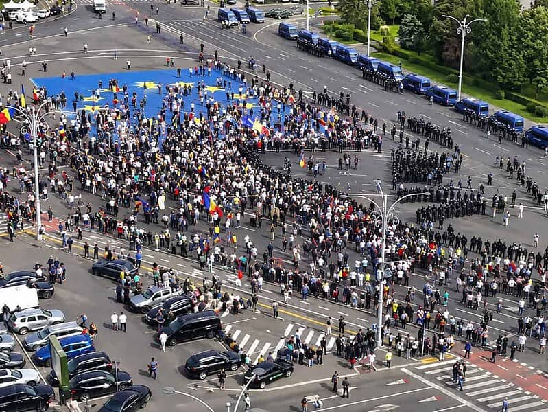 Protestul din București s-a încheiat cu șase reținuți și trei dosare penale
