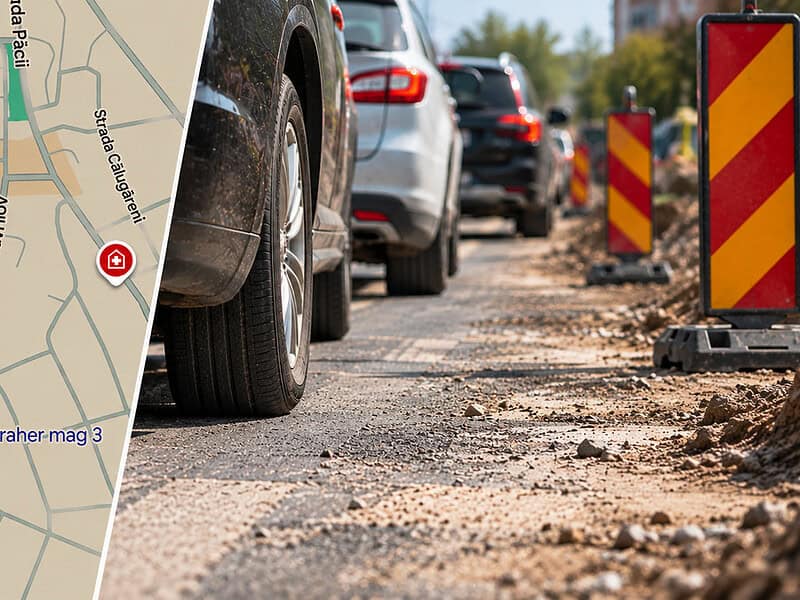 Trafic reluat pe strada Gavrilov Corneliu din Tulcea, dar șantierul continuă