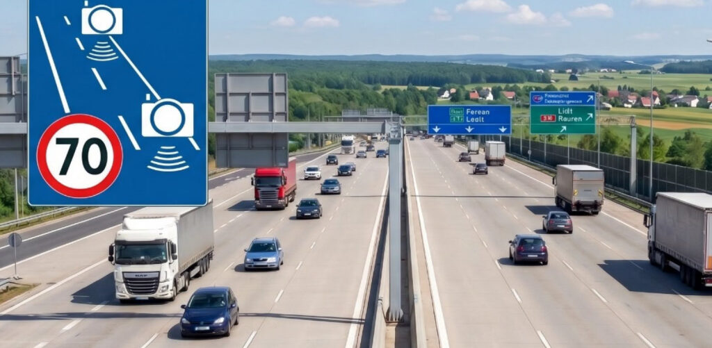 Polonia testează un indicator rutier care afișează și limita de viteză pe autostrăzi