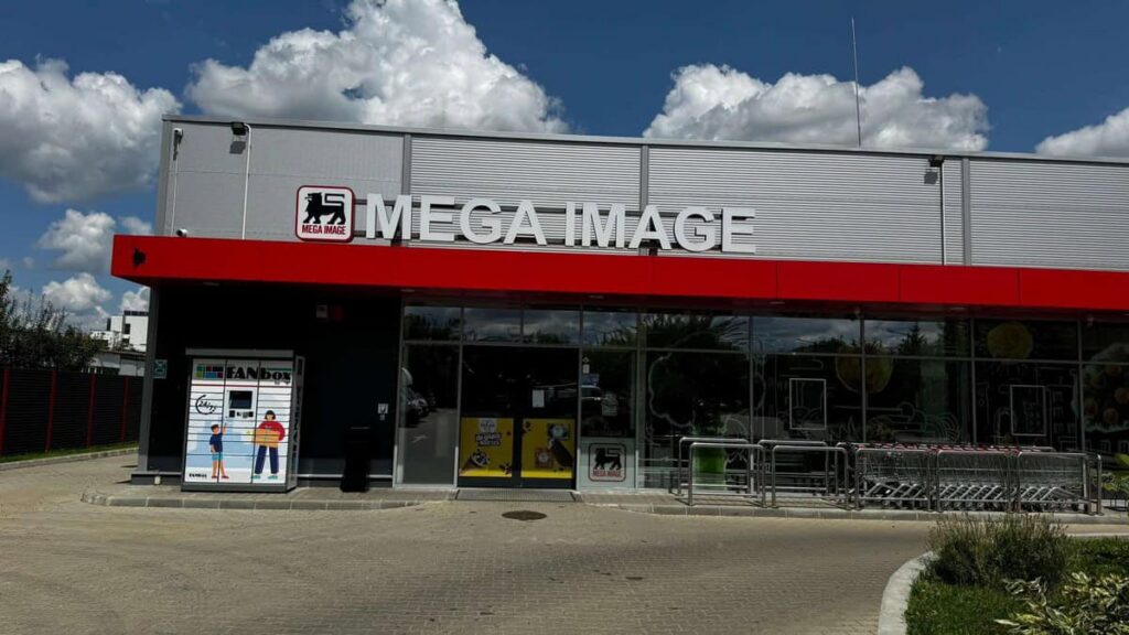 mega image probleme cu comenzile online si ofertele personalizate la cateva zile Fațada unui magazin Mega Image, cu sigla roșie deasupra intrării